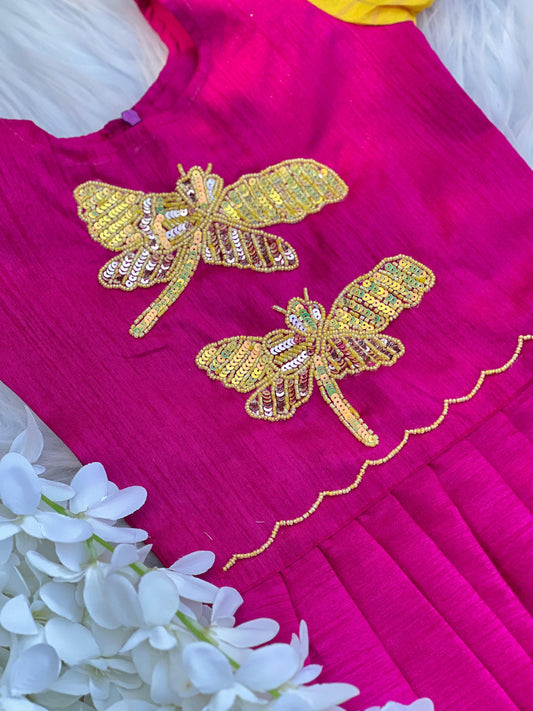Pongal Special Handwork Silk Fabric Lahenga With Top
