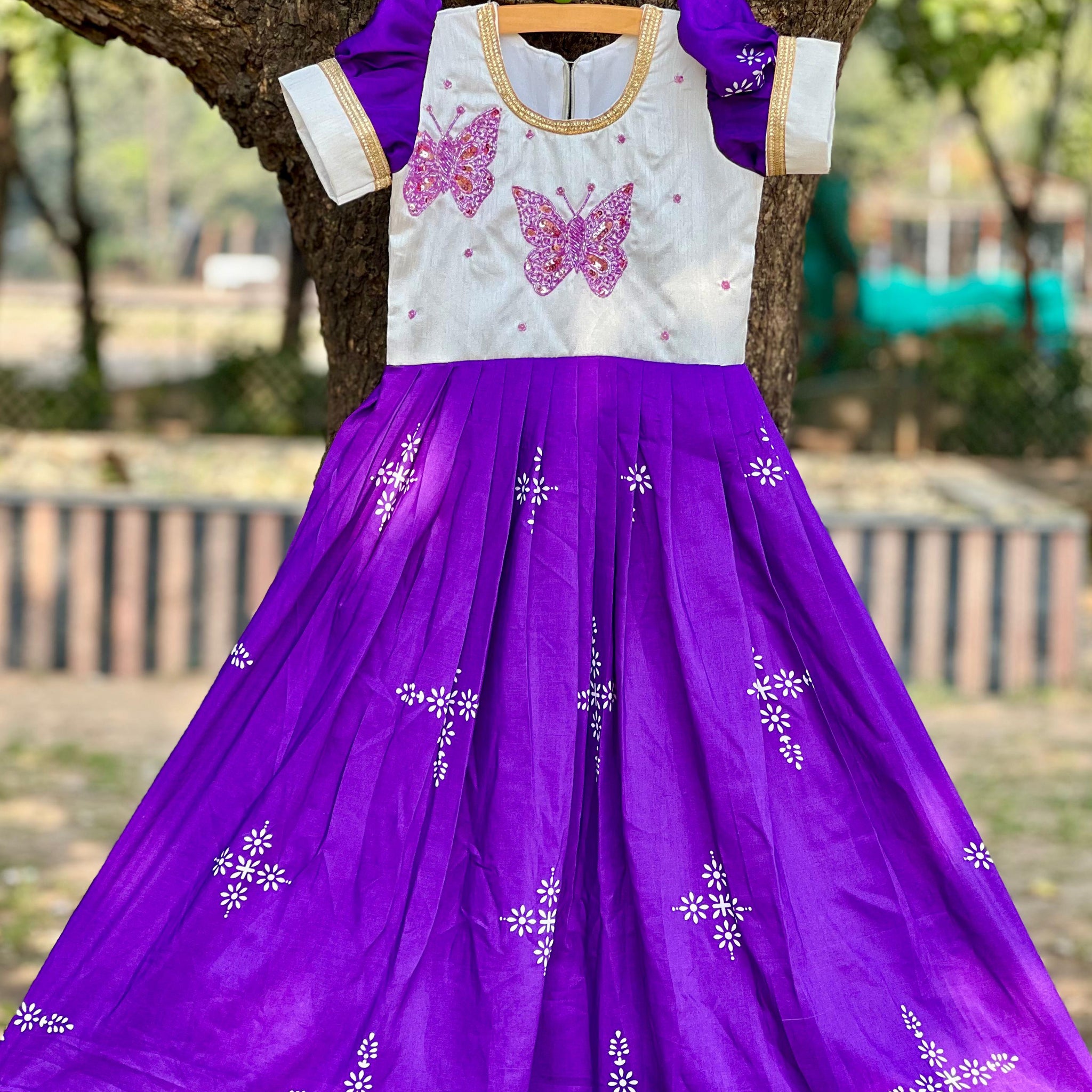 Pure Muslin Cotton Silk & Beautifully Handwork Gown