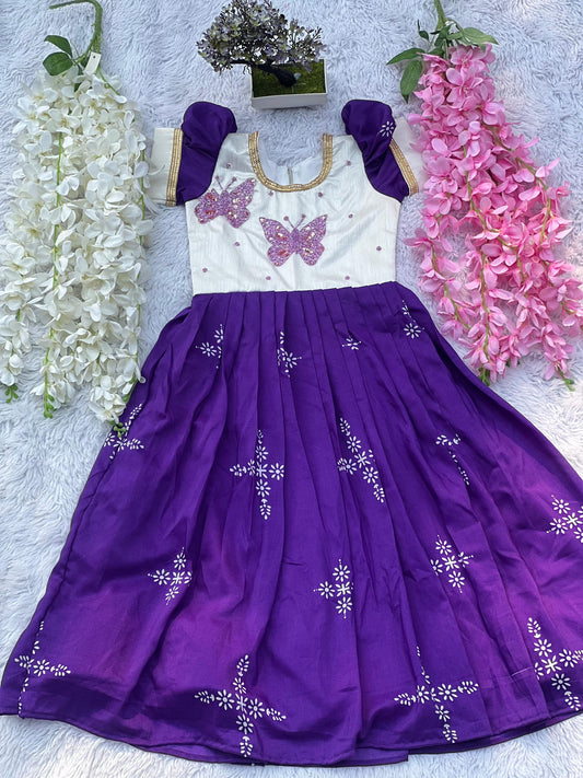 Pure Muslin Cotton Silk & Beautifully Handwork Gown