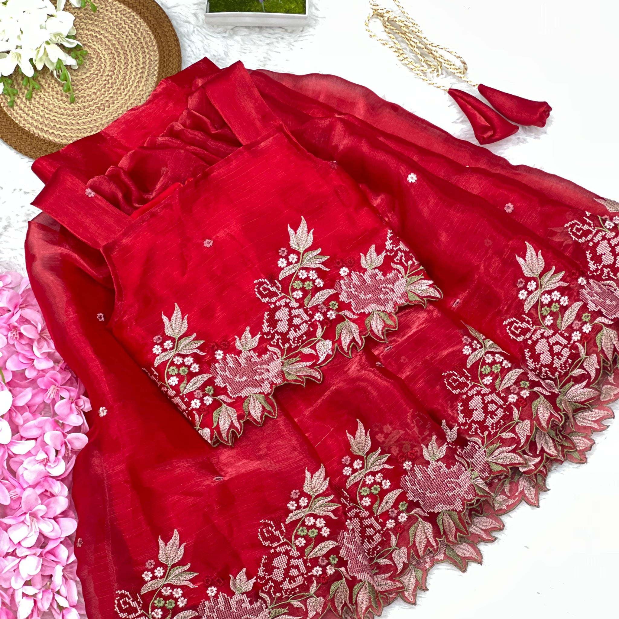 Innovative Jimmy-chu Beautiful Embroidery work Fabric Lahenga Choli